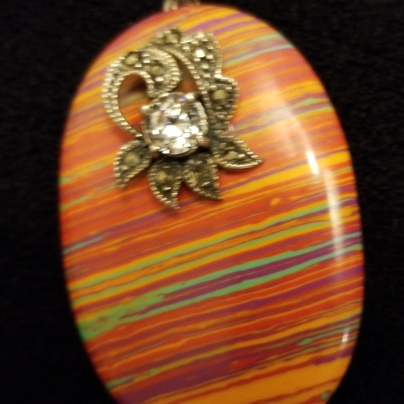 Beautiful Sterling Silver stone slide - Picture 4 of 5